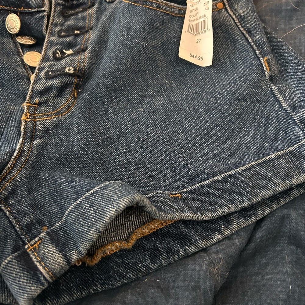 PacSun Blue Denim Women's Shorts Button Up, 5 Pockets NWT, FUN!! - Picture 5 of 8